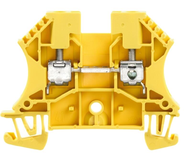 Weidmüller W-Series WDU 4 GE 1020120000 Feed-through terminal, Screw connection, 4 mm², 800 V, 32 A, Yellow