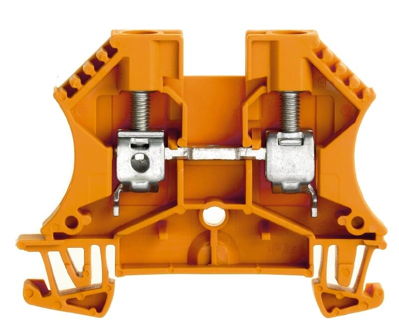 Weidmüller W-Series WDU 6 OR 1020260000 Feed-through terminal, Screw connection, 6 mm², 800 V, 41 A, Orange