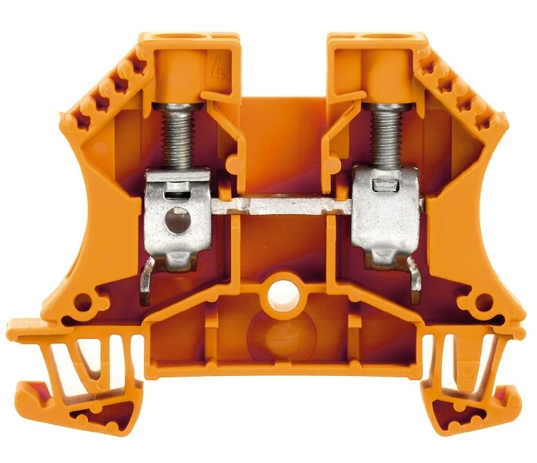 Weidmüller W-Series WDU 10 OR 1020360000 Feed-through terminal, Screw connection, 10 mm², 1000 V, 57 A, Orange